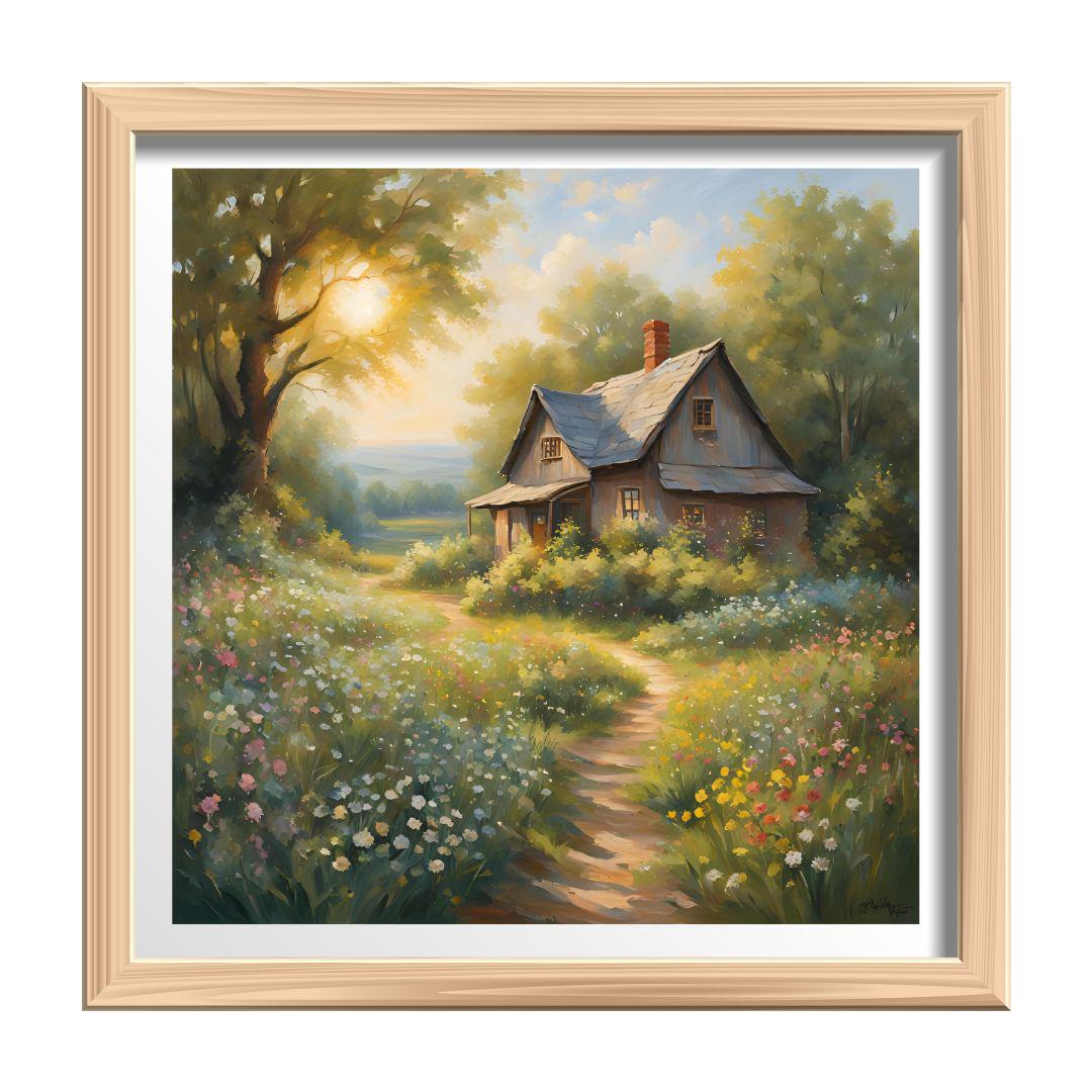 Rustic Wall Art Printable I Cabin Decor for Home I Wildflowers Square Art Design