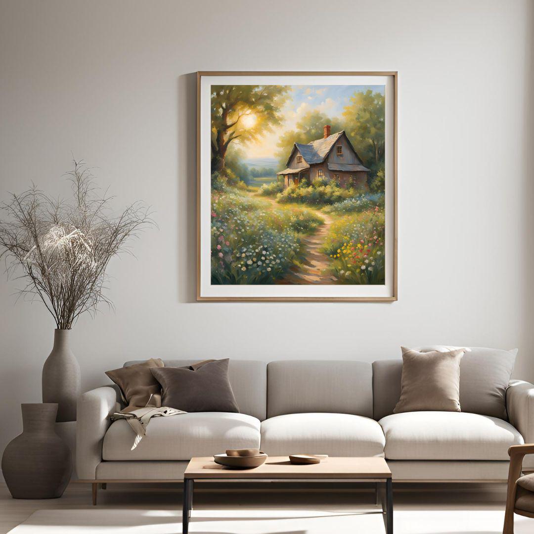 Rustic Wall Art Printable I Cabin Decor for Home I Wildflowers Square Art Design