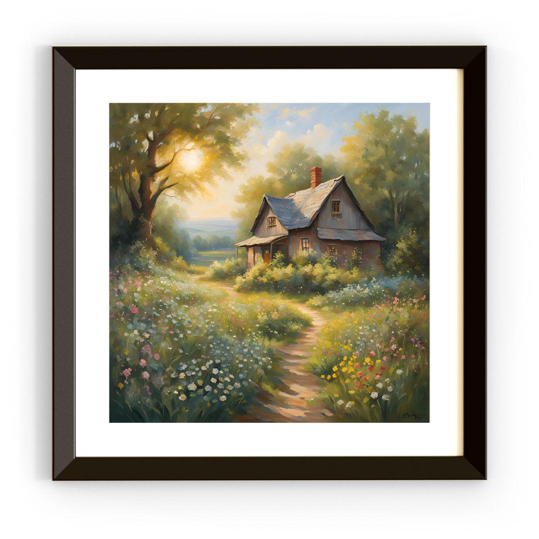 Rustic Wall Art Printable I Cabin Decor for Home I Wildflowers Square Art Design