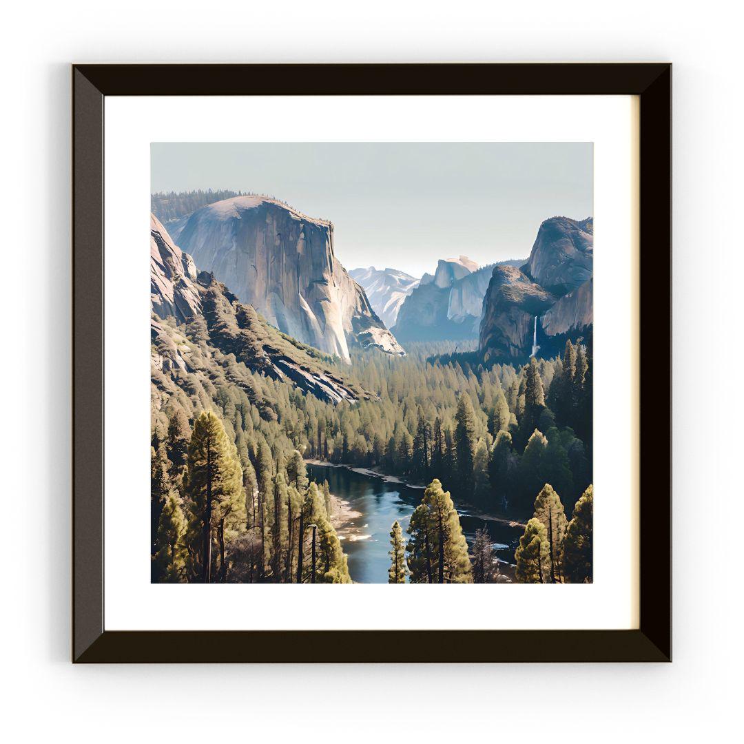 Yosemite Wall Art Printable I Mountain Landscape Home Decor I Watercolor Nature Art Digital Download