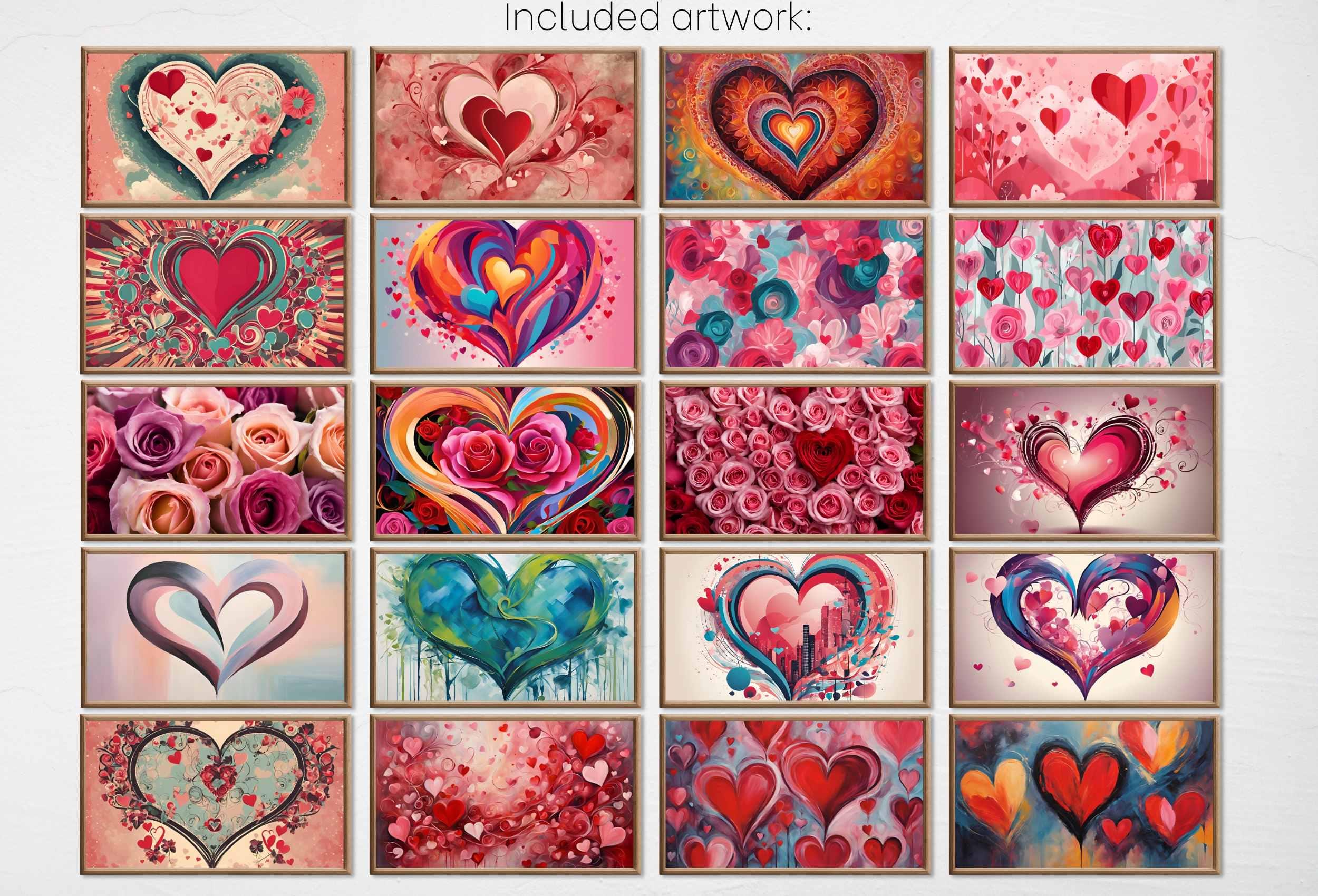 Valentines Day Decor. Set of 40 Samsung Valentines Frame TV 4K Art. Love and Romantic TV Art. Instant Download