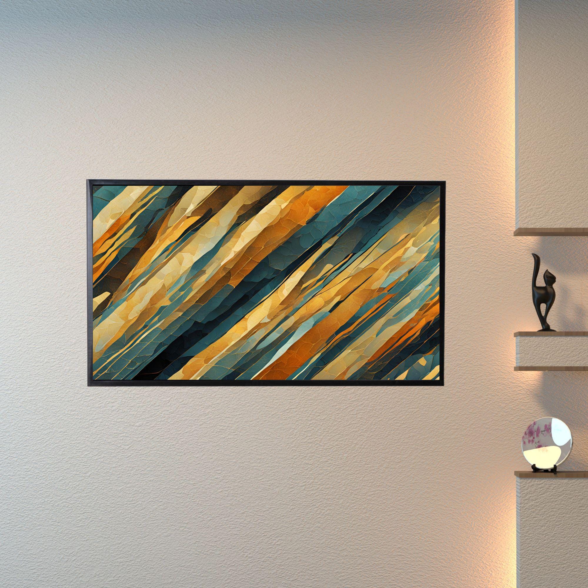 Abstract Layers Art For Frame TV. Modern 4K Decor For Samsung Frame TV. Diagonal Wall Art Digital Image Display