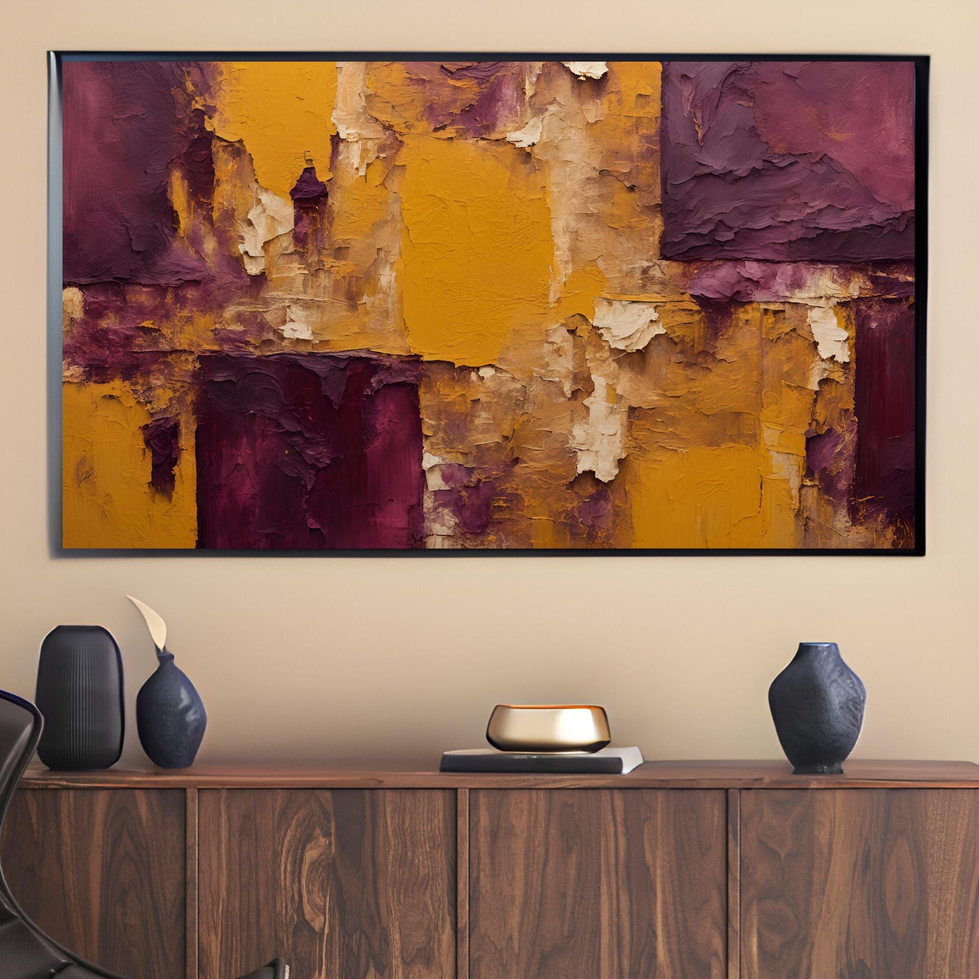 Abstract Textured Painting Modern. Stylish Home Decor 4K. Samsung Frame TV Art Design