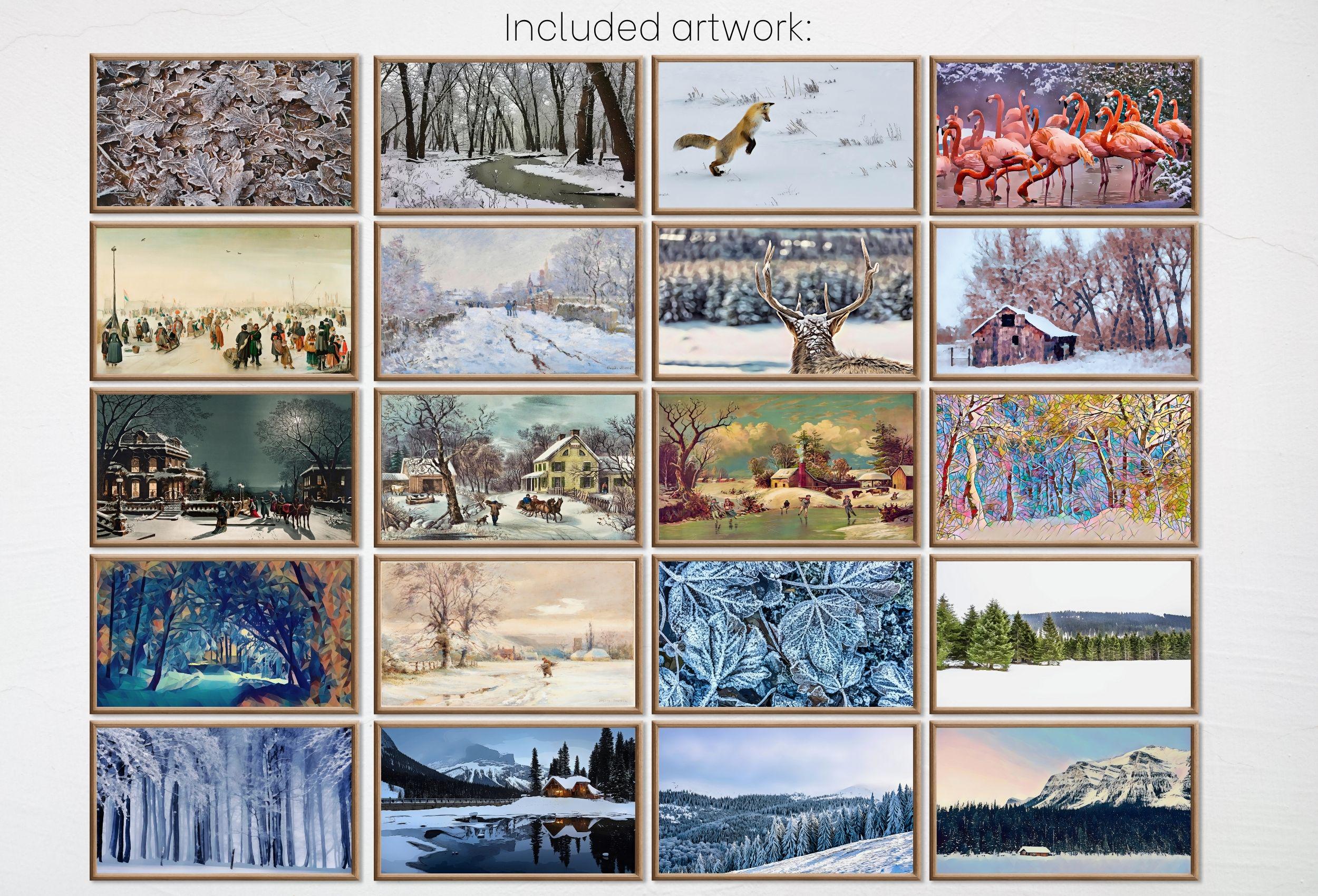 4 Seasons Samsung Frame TV Art – 160 4K Digital Wall Art Set | Autumn, Winter, Spring, Summer Landscape Decor