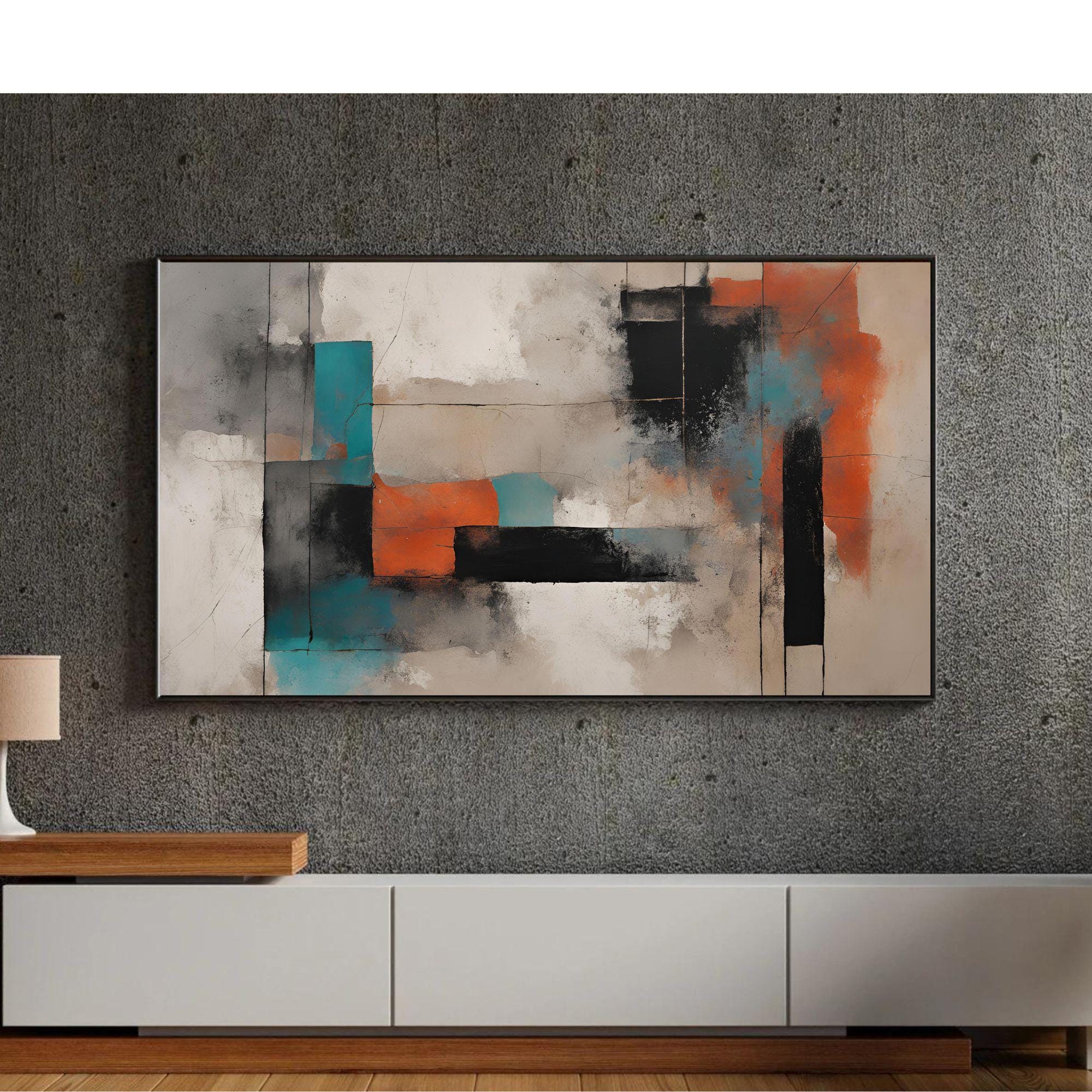 Abstract Geometric Art For Frame TV. Minimalist Home Decor For Stylish Living Space. Unique Interior Design For Artistic TV Display