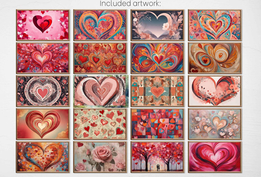 Valentines Day Decor. Set of 40 Samsung Valentines Frame TV 4K Art. Love and Romantic TV Art. Instant Download