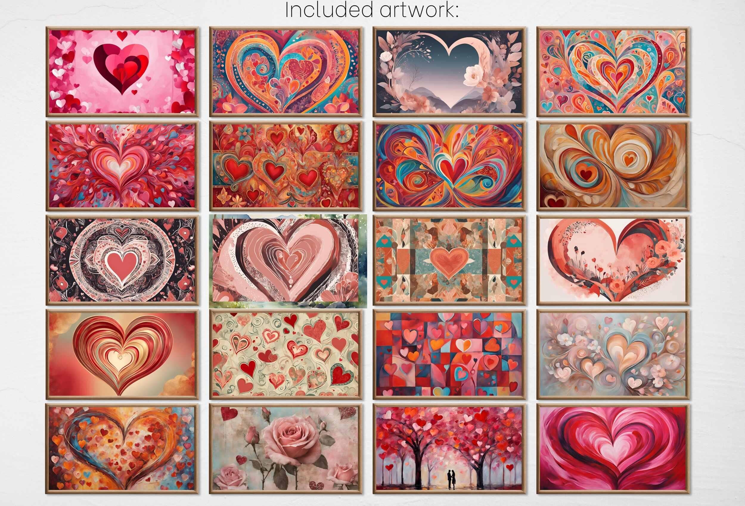 Valentines Day Decor. Set of 40 Samsung Valentines Frame TV 4K Art. Love and Romantic TV Art. Instant Download
