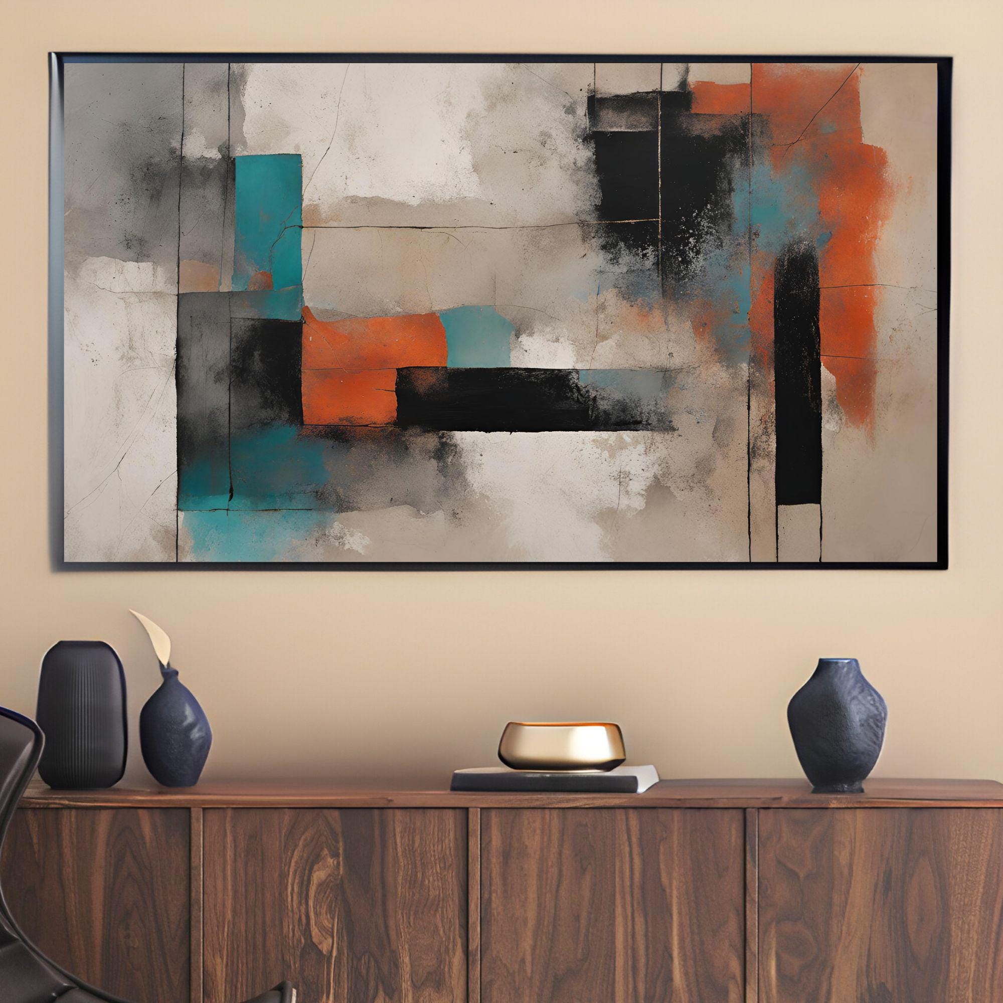 Abstract Geometric Art For Frame TV. Minimalist Home Decor For Stylish Living Space. Unique Interior Design For Artistic TV Display