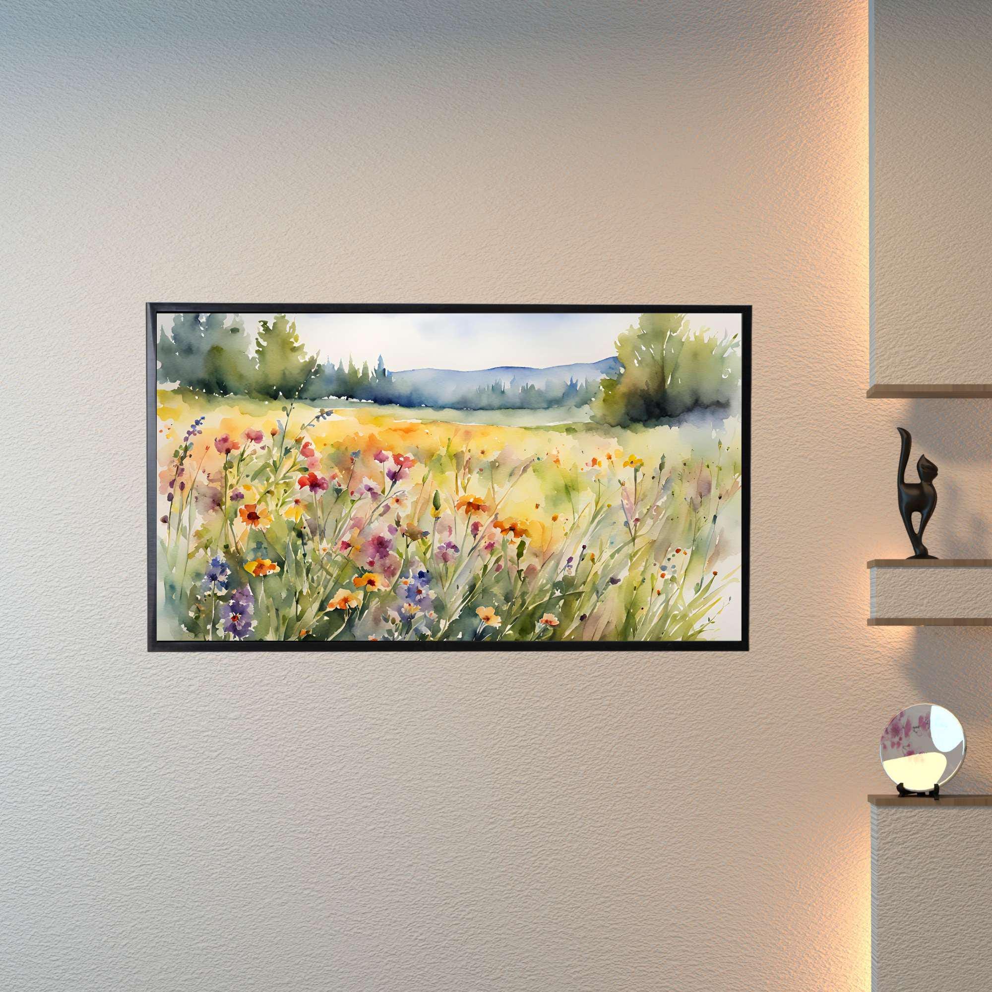 Watercolor Frame TV Art. Wildflowers Art for Modern Home Decor. Colorful Botanical Nature Artwork for Samsung Frame TV
