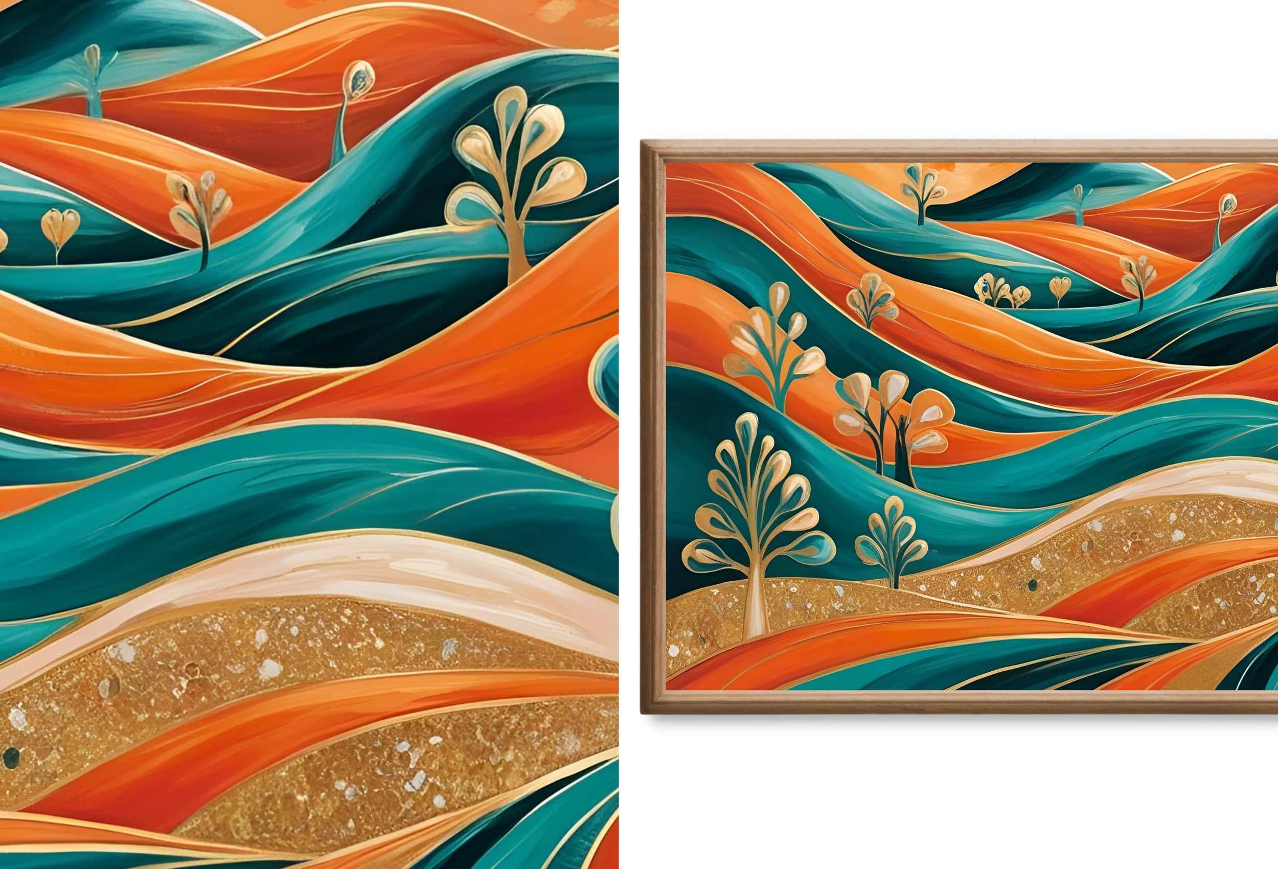 Boho Wall Art for Frame TV – Maximalist, Whimsical, Abstract Original Paintings – Folk Art Style Frame TV Art Bundle 4K 8K
