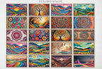 Boho Wall Art for Frame TV – Maximalist, Whimsical, Abstract Original Paintings – Folk Art Style Frame TV Art Bundle 4K 8K