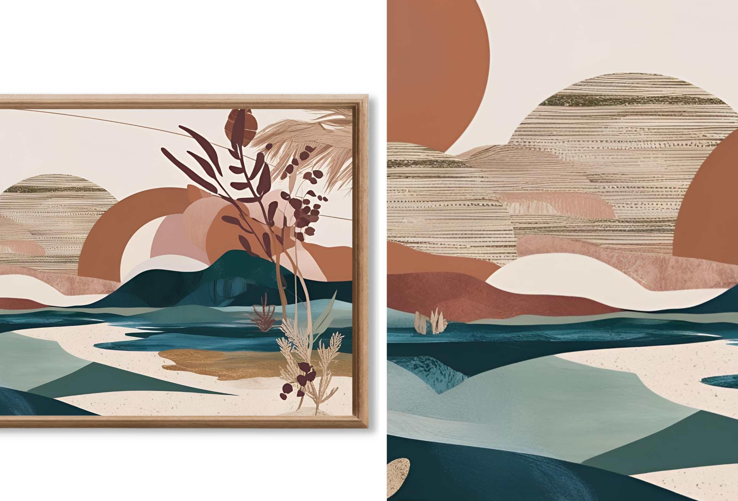 Boho Wall Art for Frame TV – Maximalist, Whimsical, Abstract Original Paintings – Folk Art Style Frame TV Art Bundle 4K 8K