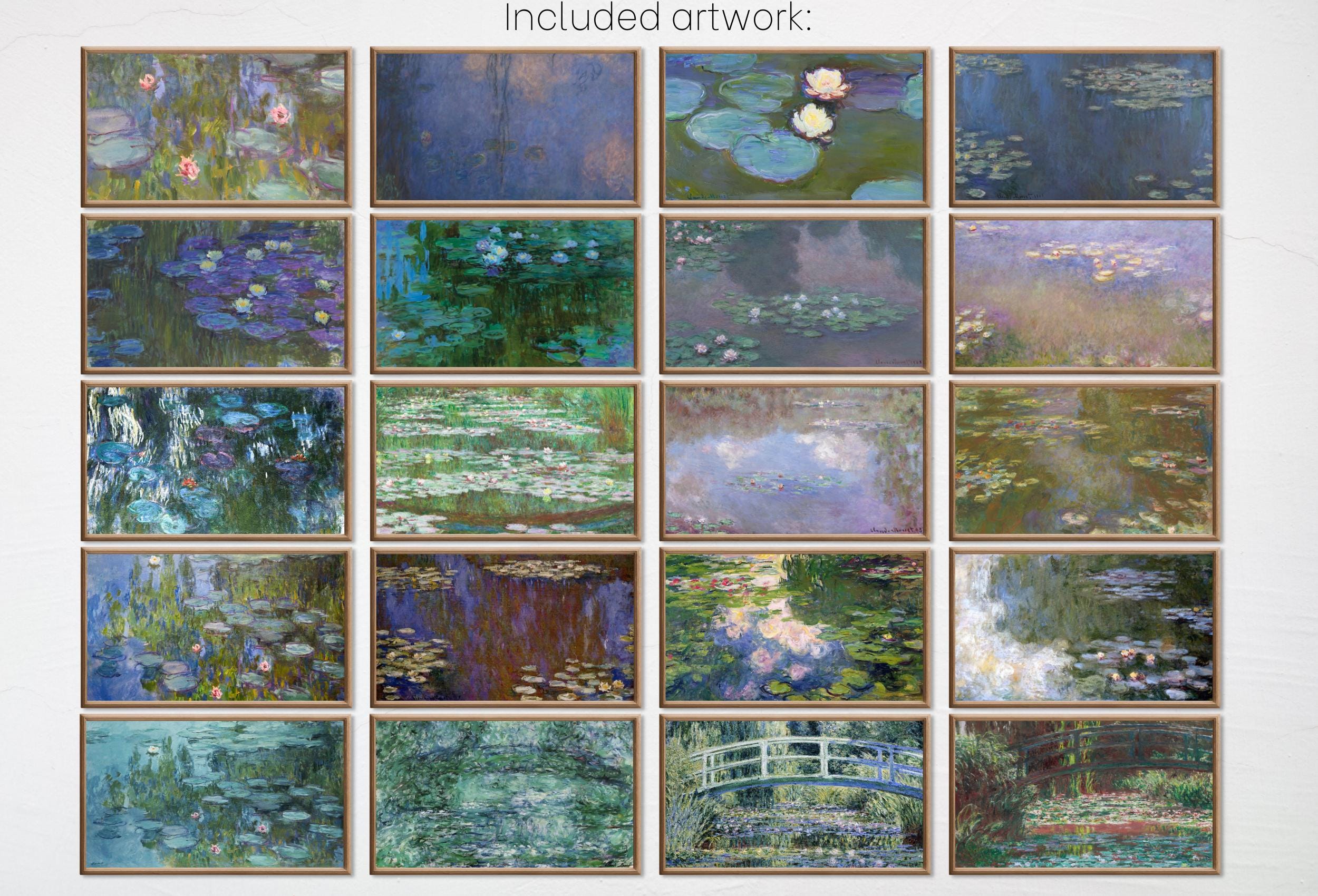 Monet Water Lilies Frame TV Art Set | Samsung Frame TV Download | Monet Wall Art | Famous Impressionist Vintage Lily Pond Paintings