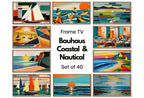 Bauhaus Art for Samsung Frame TV – Mid Century Coastal Wall Decor – Beachy Bauhaus Wall Art Digital Download – 4K 8K TV Art Bundle