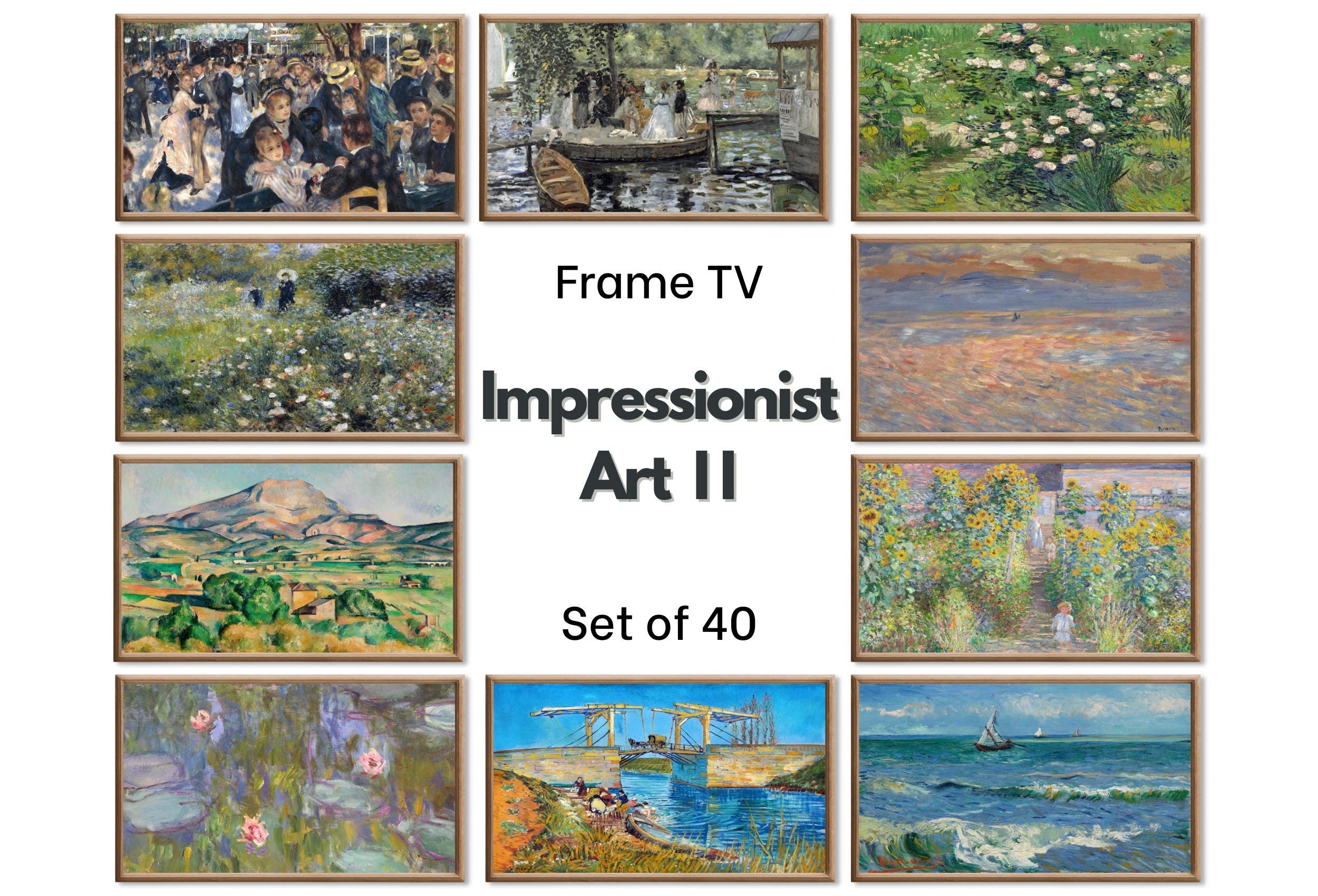 Impressionist Frame TV Art | Van Gogh, Renoir, Claude Monet Wall Art | 40 Masterpieces Instant Download | Samsung Frame TV  Art Bundle