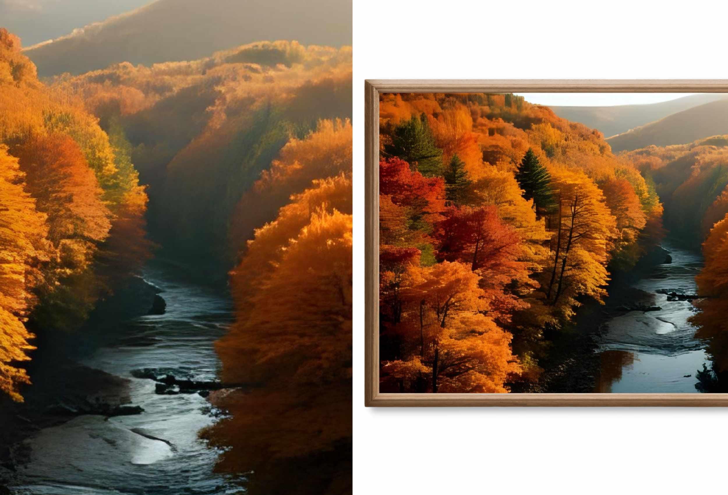 Fall Frame TV Art – Autumn art for Samsung Frame TV – Forest Landscape Fall Artworks – Digital Download TV Art Set of 40  – Cosy Fall decor