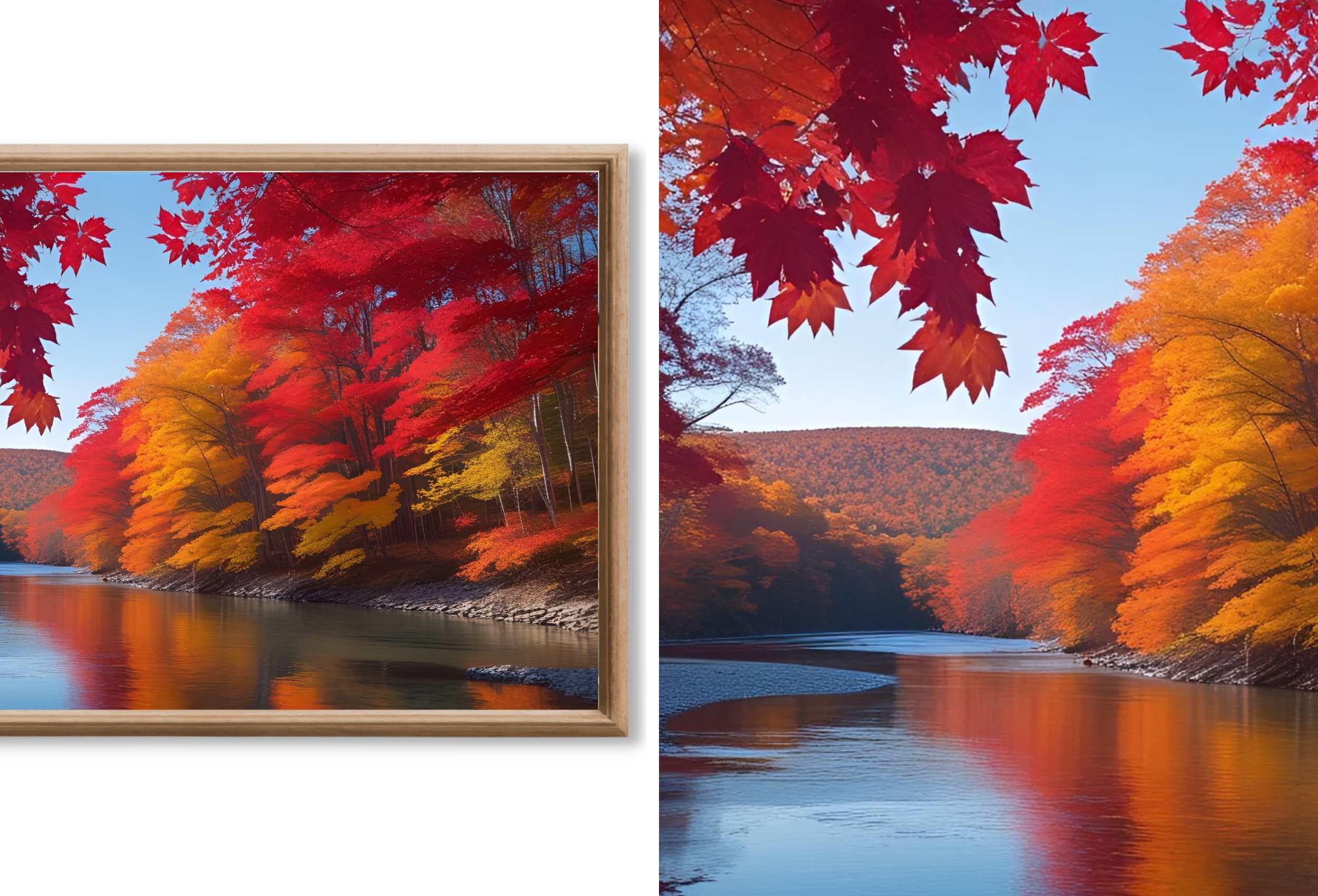 Frame TV Art Fall Landscape Painting Collection | Autumn Decor - 40 Fall Artworks for Samsung Frame TV | Landscape Art Set 3/3