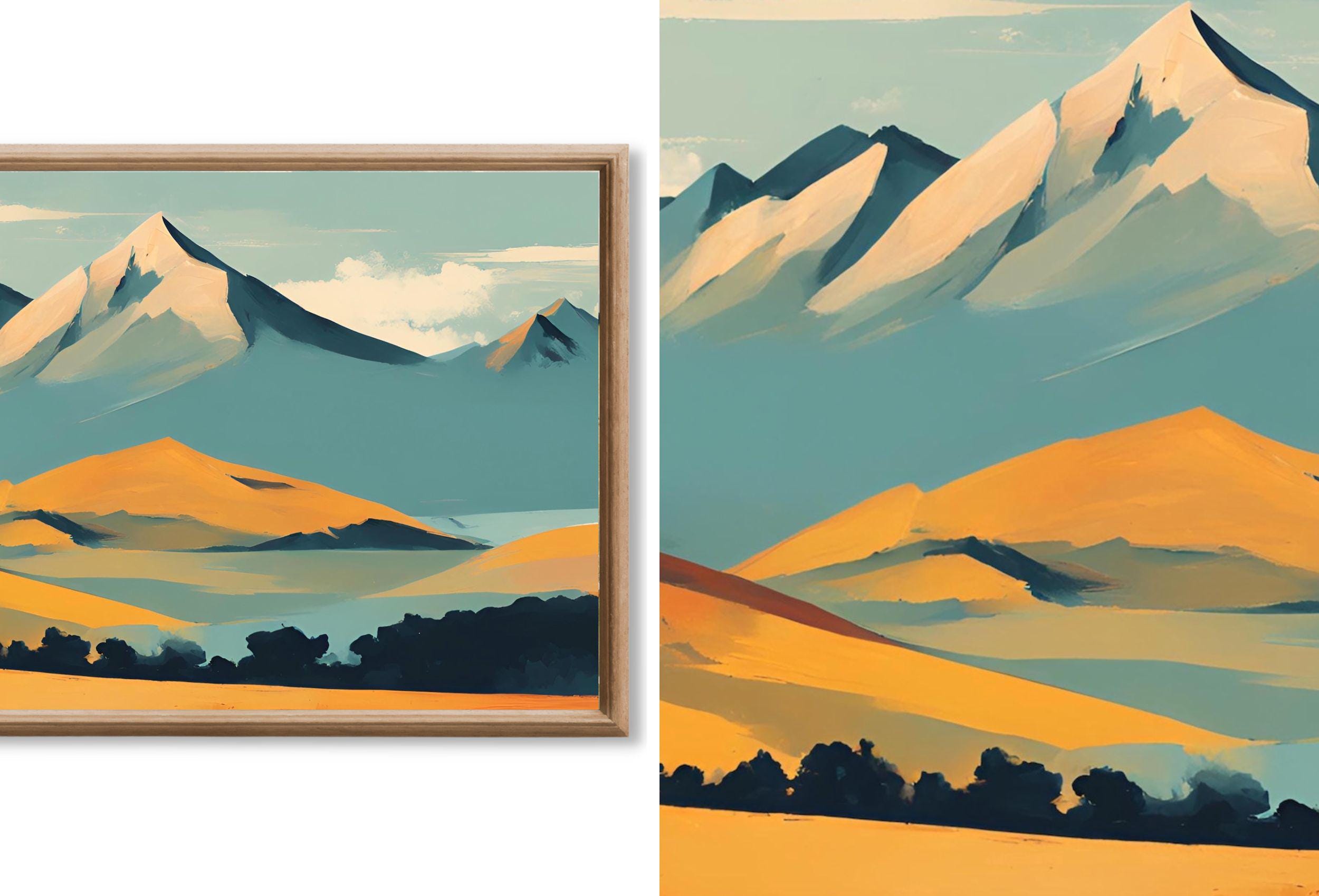 Mountain Wall Art - Samsung Frame TV Art Set. Mountain Landscape Paintings. Original Artwork . Instant Download Frame TV Art Set of 40