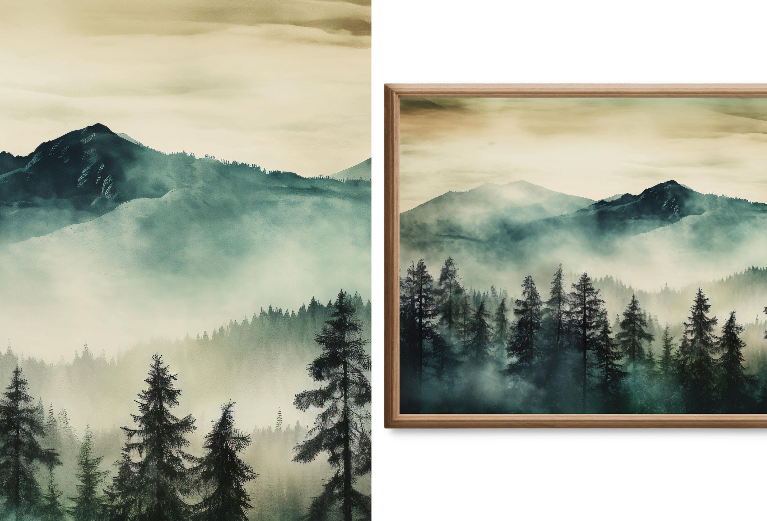 Mountain Wall Art - Samsung Frame TV Art Set. Mountain Landscape Paintings. Original Artwork . Instant Download Frame TV Art Set of 40