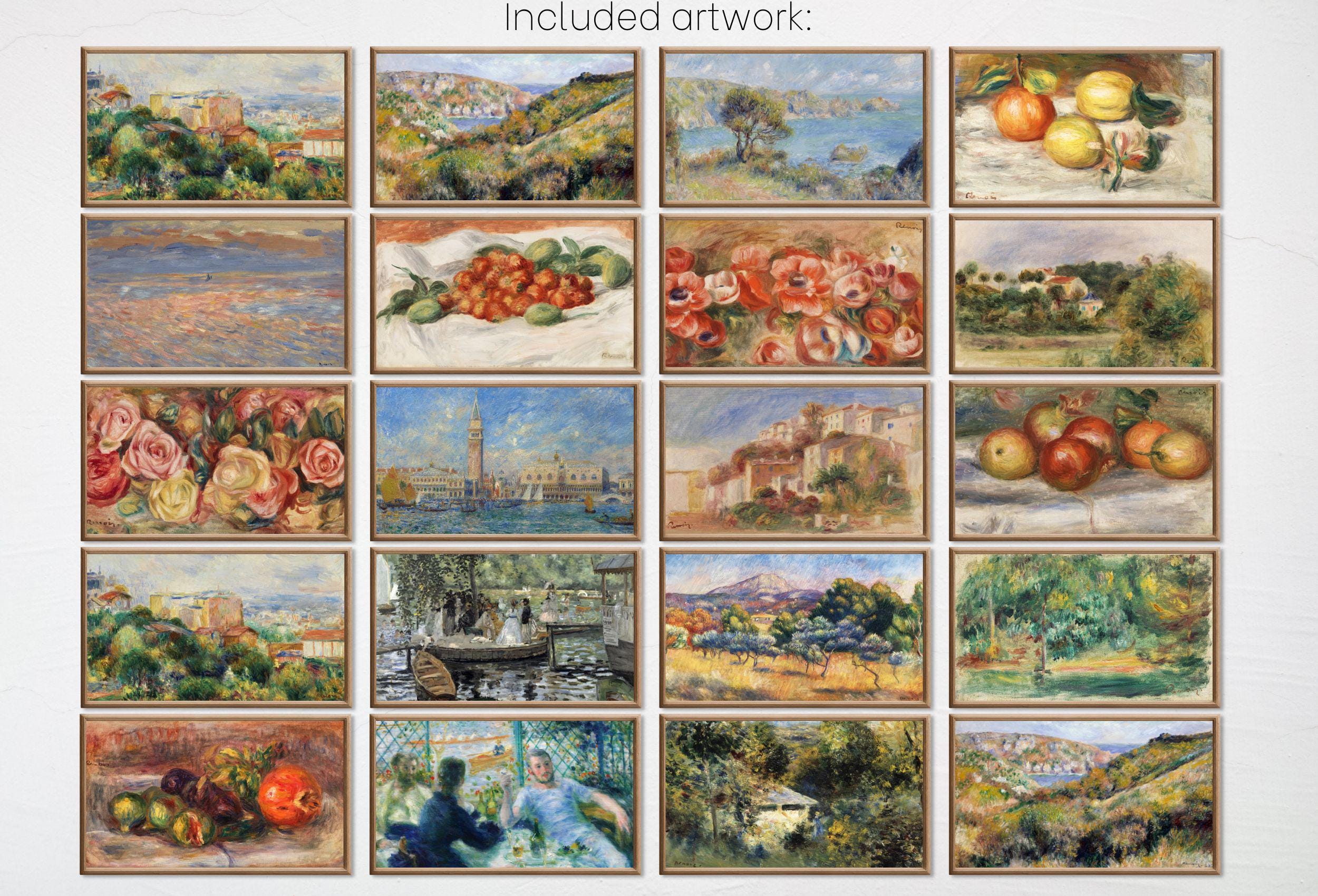 Renoir Impressionist Art for Frame TV I  I Oil Paintings Gallery Wall Set of 40 I French Country Decor I Samsung Frame Digital Art