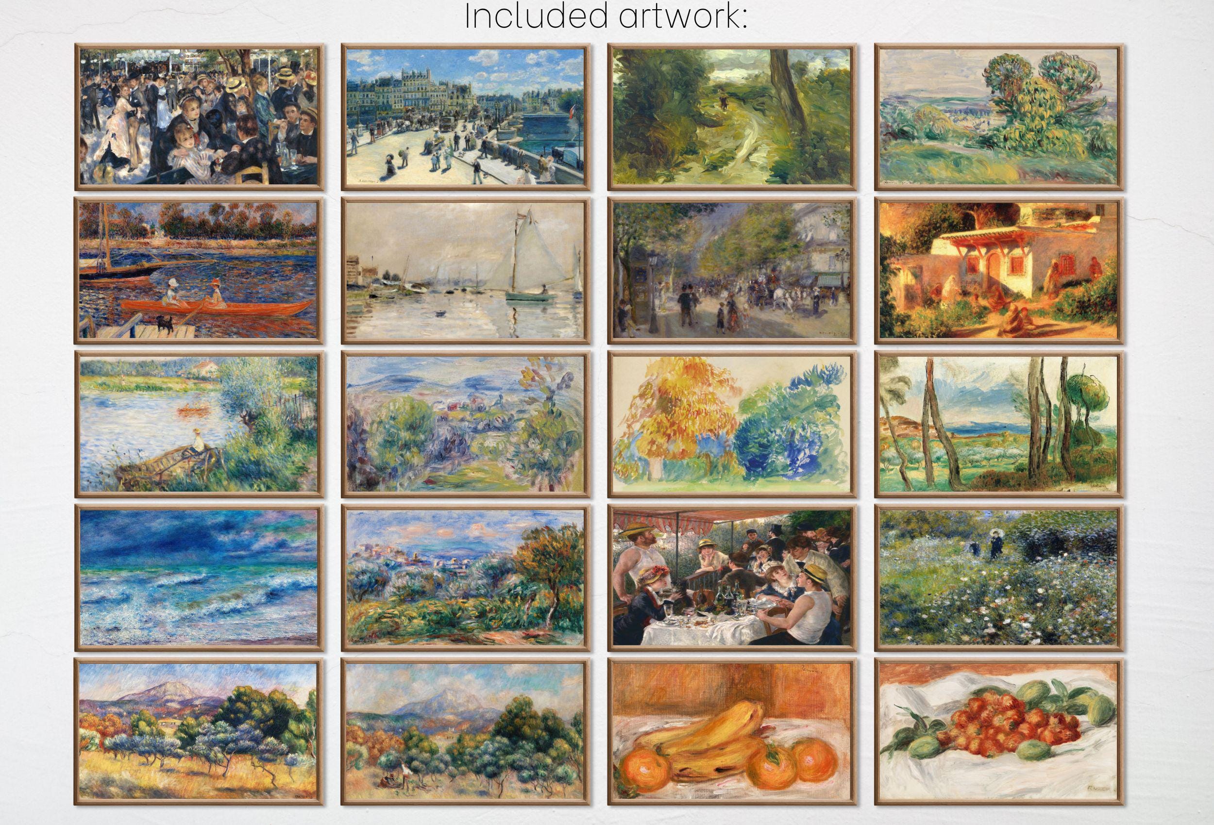 Renoir Impressionist Art for Frame TV I  I Oil Paintings Gallery Wall Set of 40 I French Country Decor I Samsung Frame Digital Art