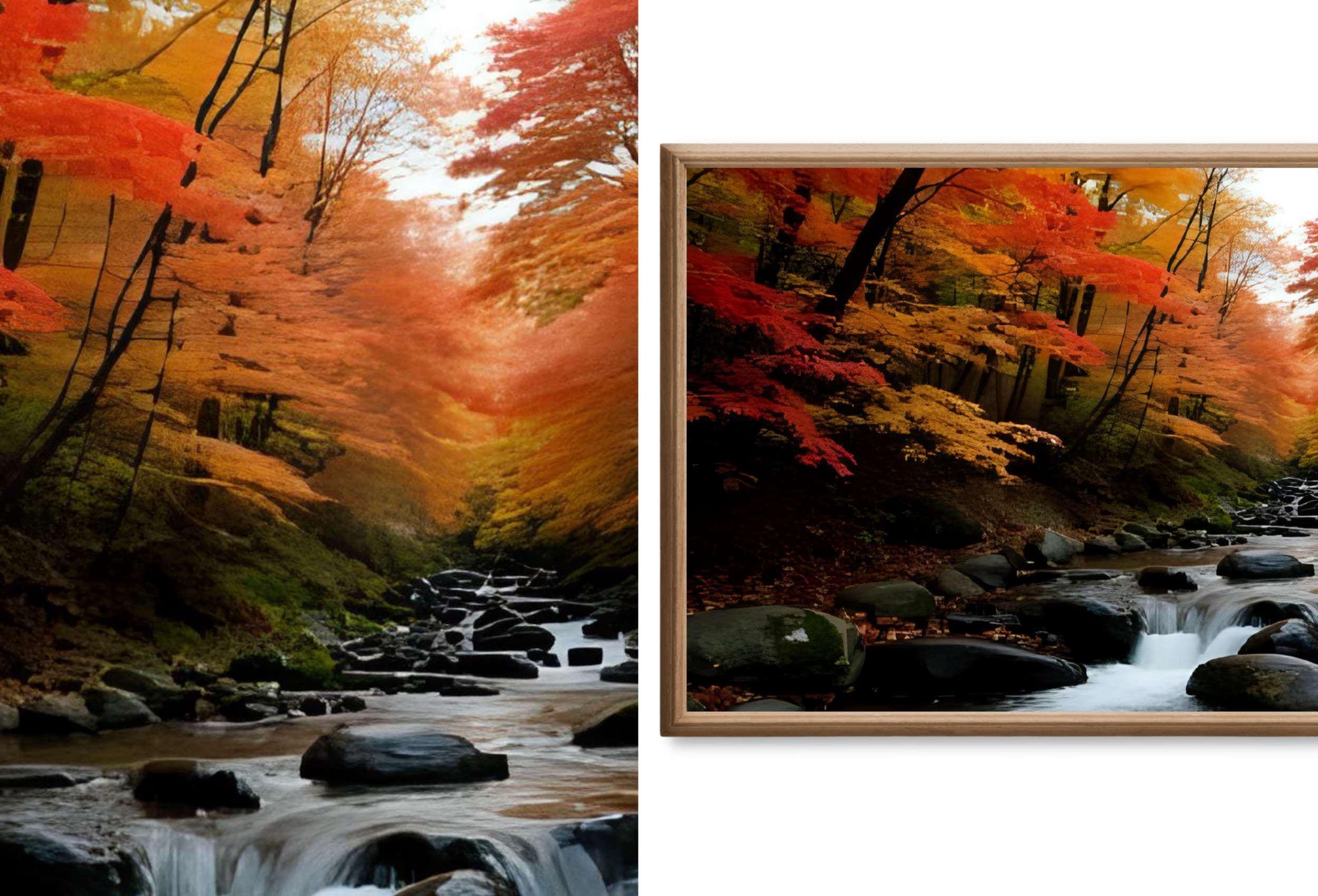 Fall in USA National Parks Frame TV Art  |  Autumn Wall Art Digital Download   |   Yosemite Mountain Lake Forest
