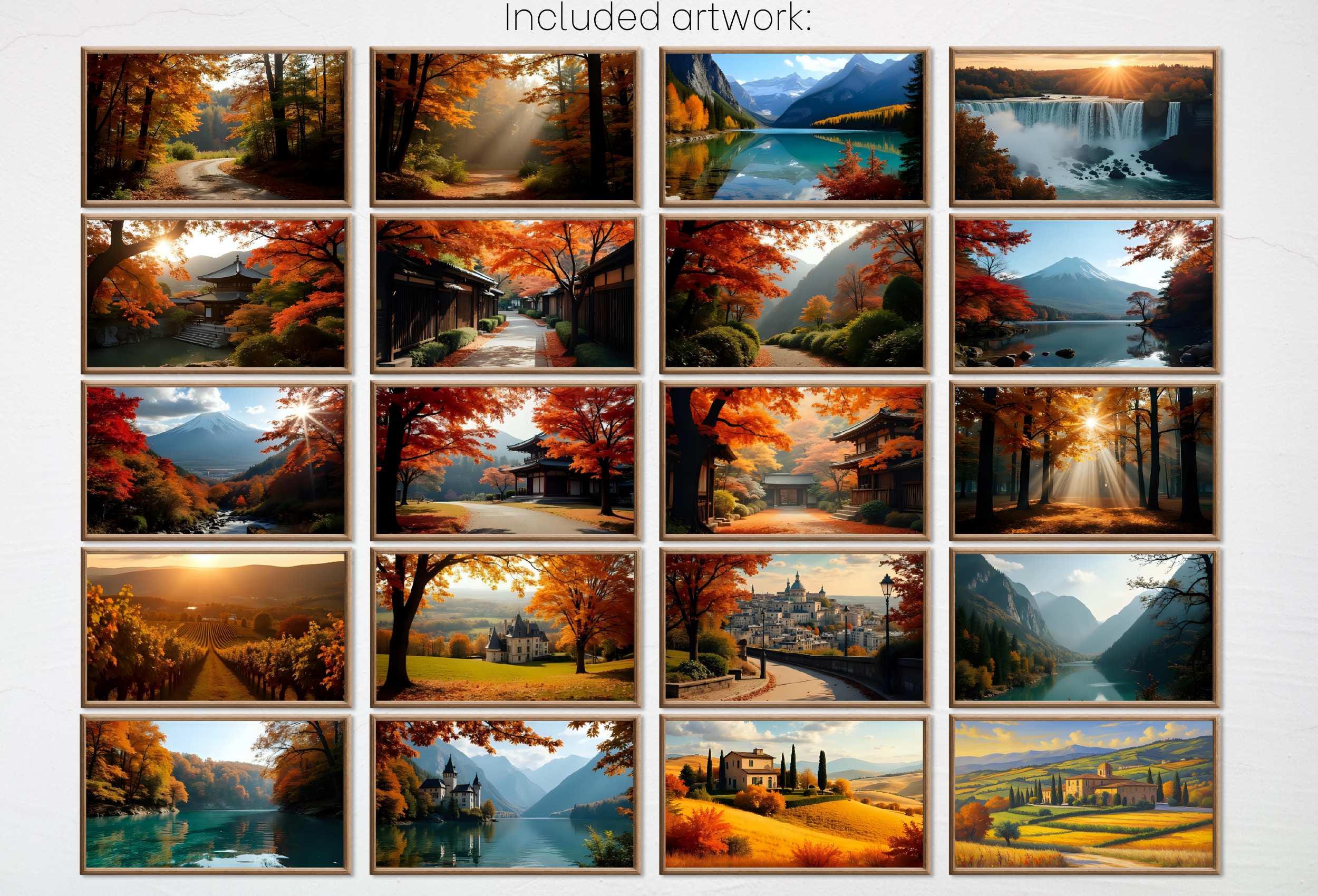 Samsung Frame TV Art Fall Artwork Collection | 40 Autumn Landscape Digital Downloads | Frame TV Art Set | Fall Autumn Wall Art Decor Set 1/3