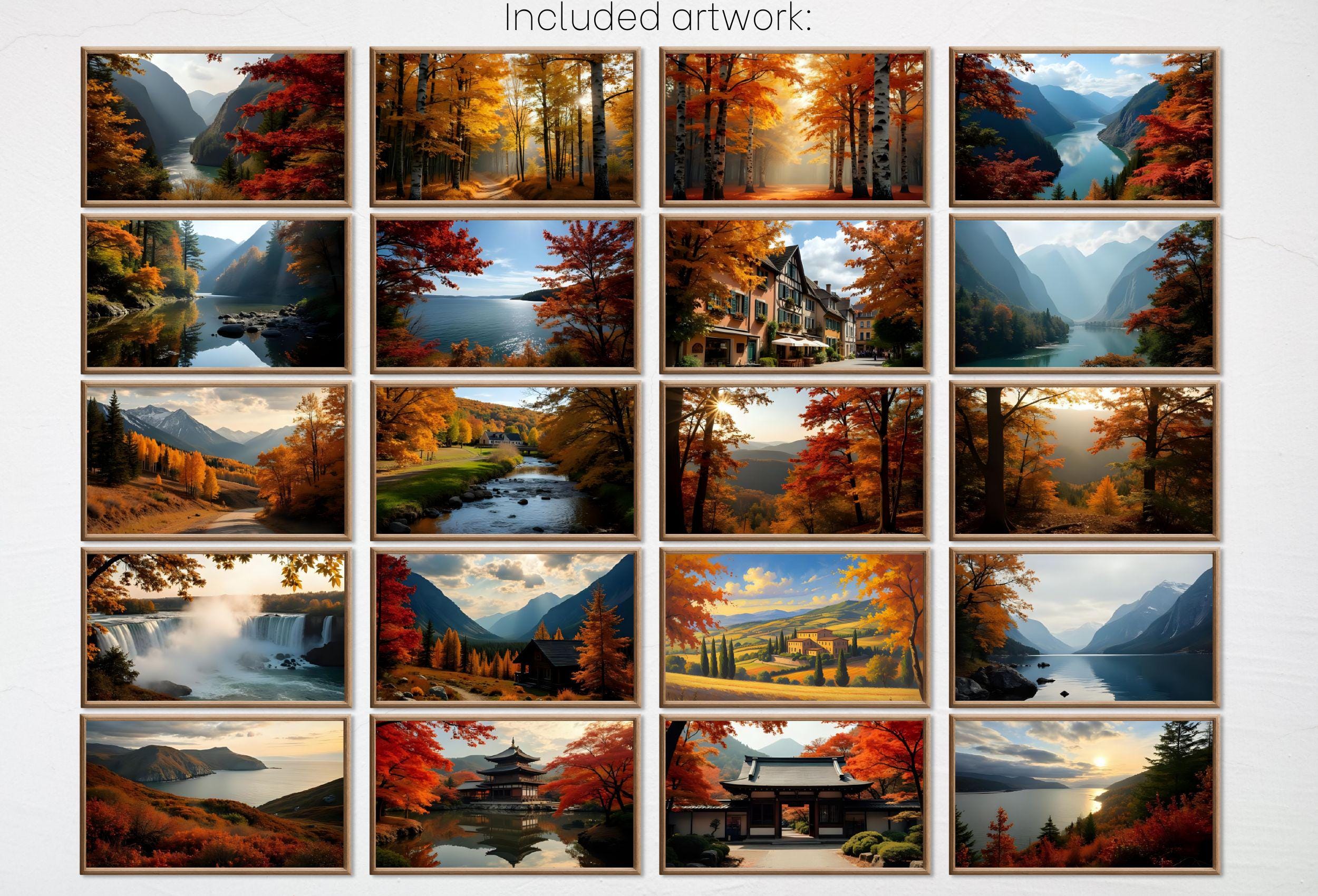 Fall Decor Digital Art for Samsung Frame TV - Autumn Wall Art Forest Nature Landscape Prints - Fall Home Decor Artwork Instant Download