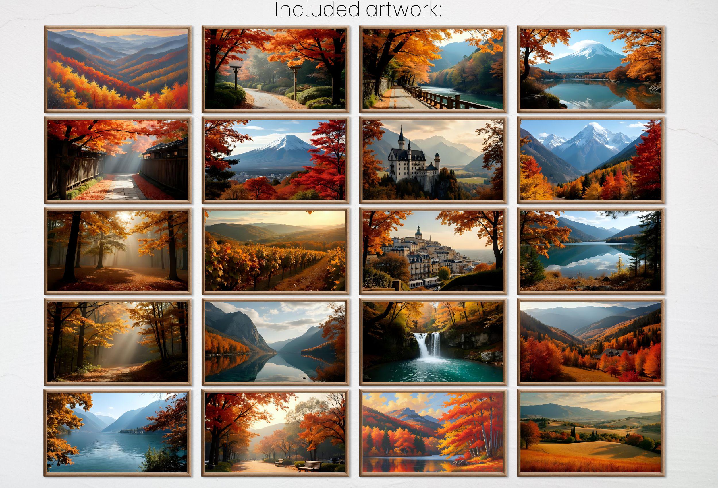 Fall Decor Digital Art for Samsung Frame TV - Autumn Wall Art Forest Nature Landscape Prints - Fall Home Decor Artwork Instant Download