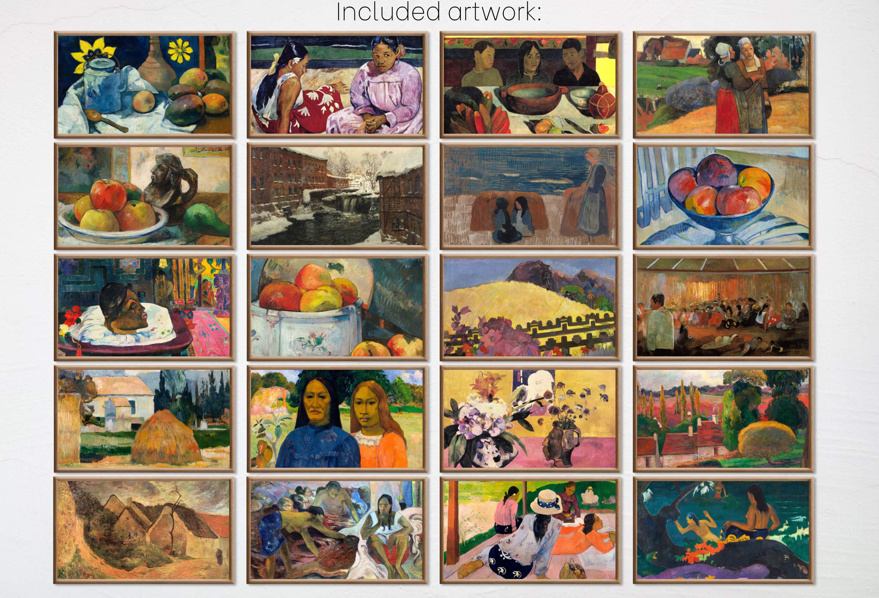 Gauguin Wall Art for Frame TV  | Colorful Impressionist Paintings Digital Download Set| Samsung Frame TV Primitive Decor | Vintage Wall Art