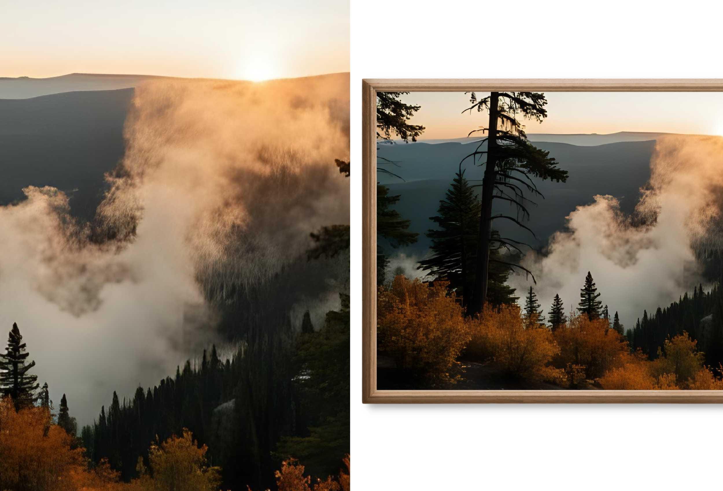 Yellowstone Fall Frame TV Art - National Park Fall Wall Art - Yellowstone Autumn Landscape and Mountain Art - Samsung Frame TV Art Set of 40