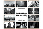 Black and White New York Wall Art for Samsung Frame TV | NYC Skyline, Brooklyn Urban Gallery Wall Set | Contemporary Modern Minimalist Art