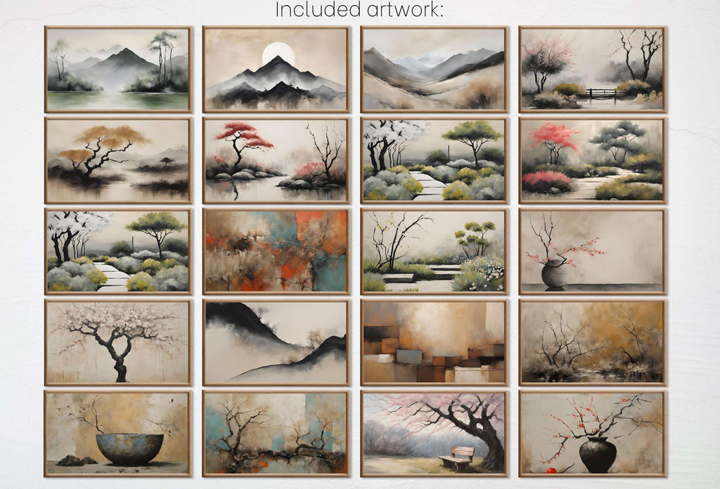 Wabi Sabi Frame TV Art – Japandi Wall Art – Minimalist Neutral TV Art Bundle – Wabisabi Japanese Art for Samsung Frame TV – 4K 8K Download