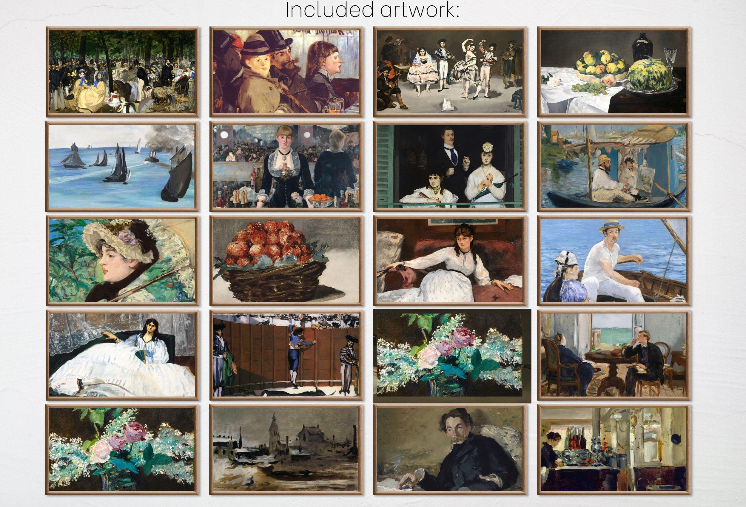 Edouard Manet Samsung Frame TV Art | Set of 40 Classic French Country Decor Impressionist Paintings | Vintage Wall Art Downloadable TV Art