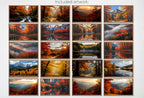 Fall in USA National Parks Frame TV Art  |  Autumn Wall Art Digital Download   |   Yosemite Mountain Lake Forest