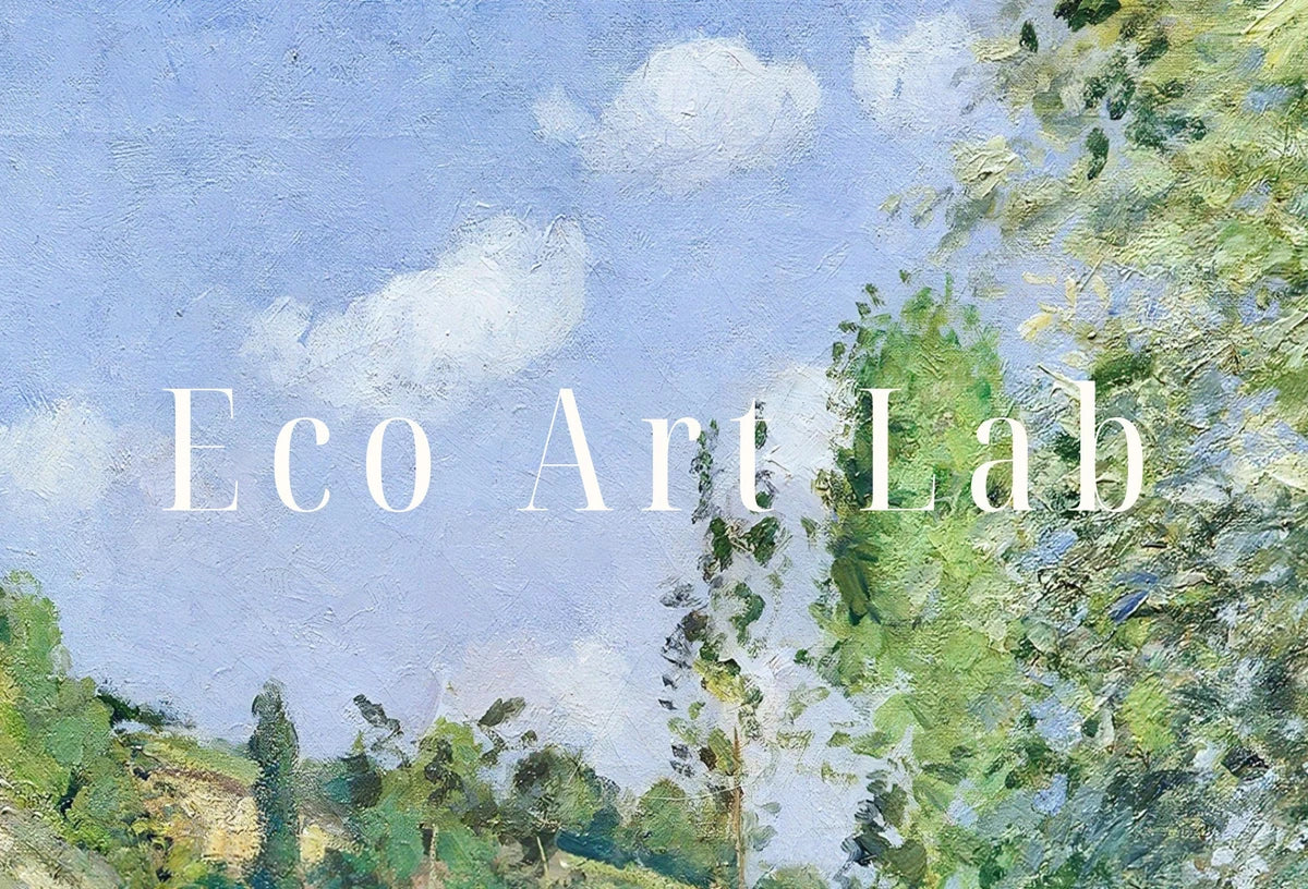 Detail view of artwork from Impressionist French Countryside Vintage Wall Decor. Antique Landscape Painting. Country Fine Art Print. Printable Instant Download Art. (variation 2)