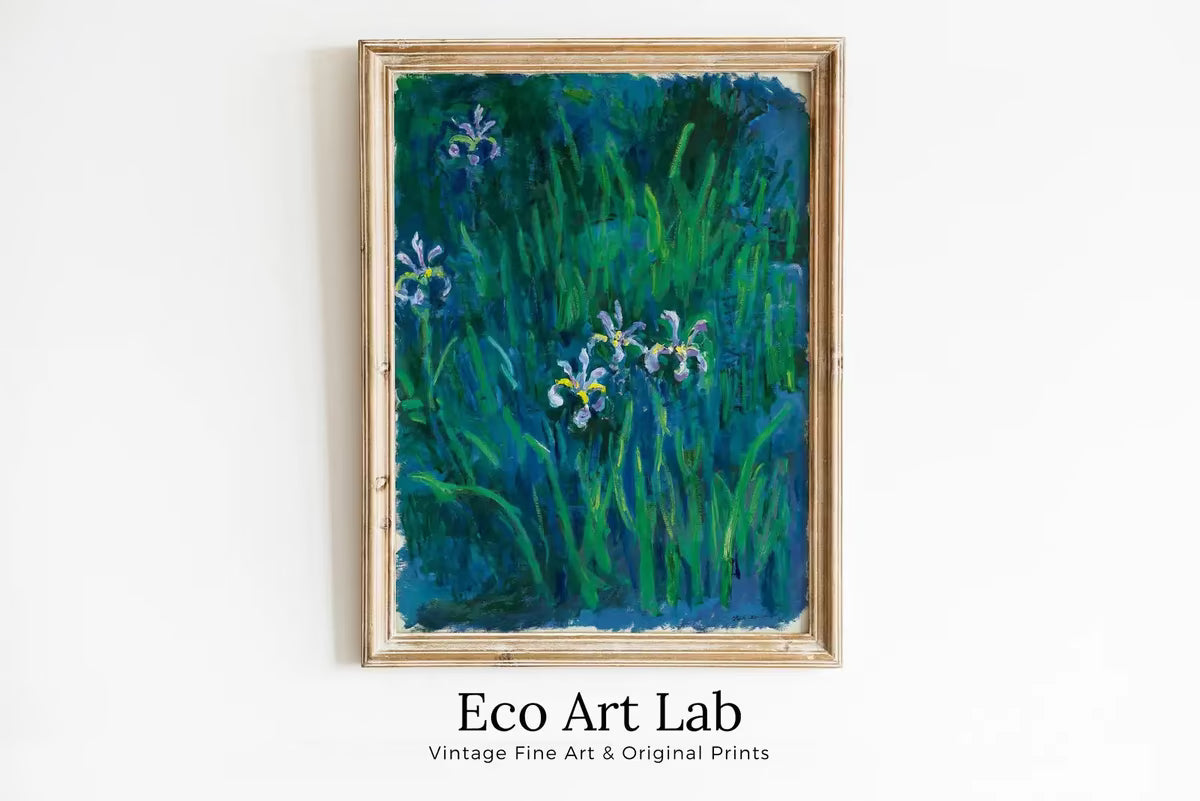 Irises by Claude Monet. Printable Famous Art. Instant Download. Monet Botanical Print. Vintage Wall Decor. Fine Art Floral Digital Print – Printable Wall Art