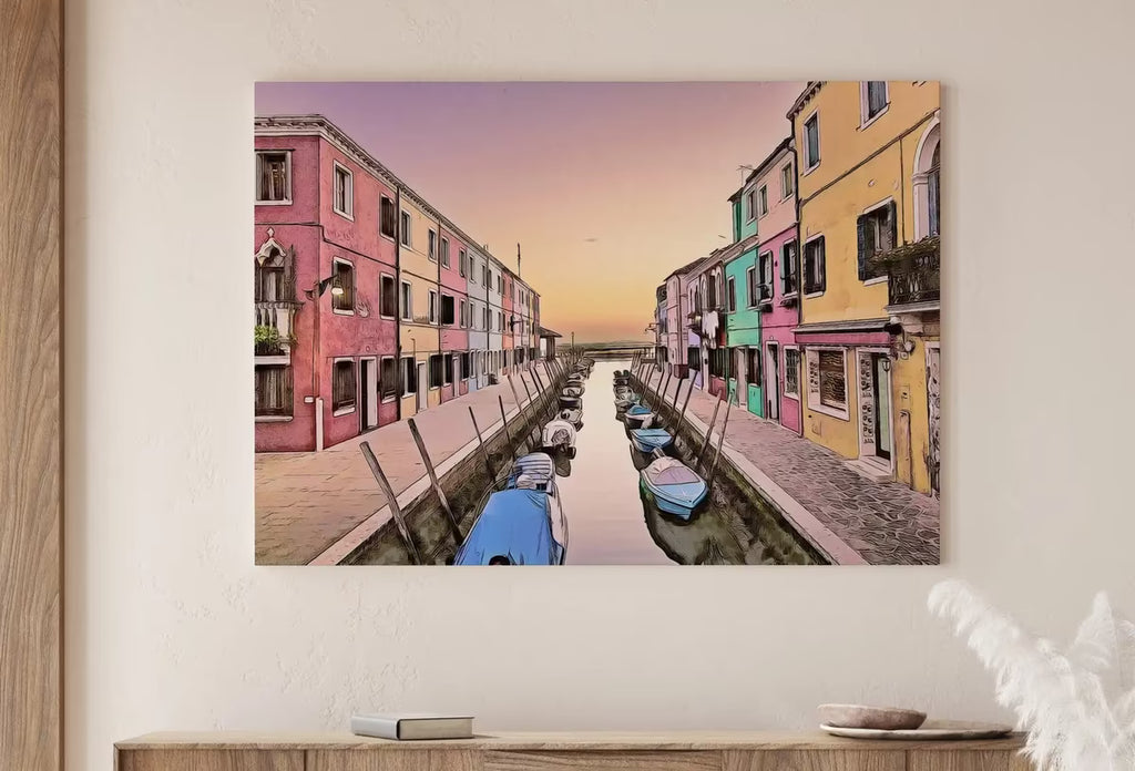 Italy Venice Wall Art: Sunset in Burano Printable Wall Art. Instant Download Italy Poster Sunset Wall Art. Colorful Pastel Home Decor – Printable Wall Art Set