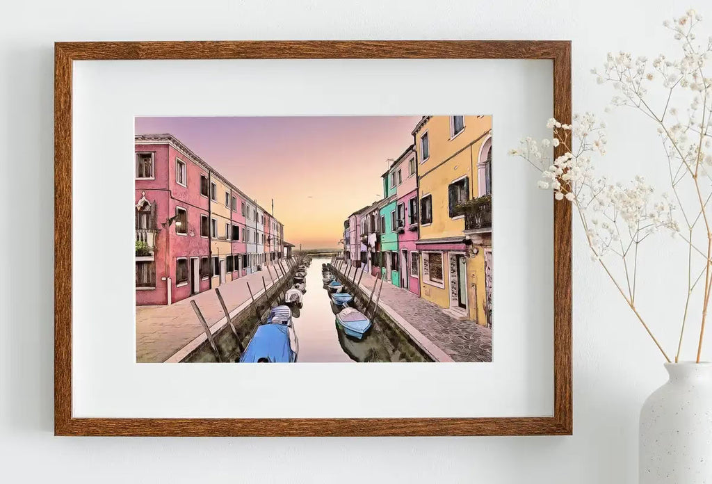 Italy Venice Wall Art: Sunset in Burano Printable Wall Art. Instant Download Italy Poster Sunset Wall Art. Colorful Pastel Home Decor – Printable Wall Art Set