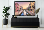 Detail view of artwork from Italy Venice Wall Art: Sunset in Burano Printable Wall Art. Instant Download Italy Poster Sunset Wall Art. Colorful Pastel Home Decor. (variation 2)