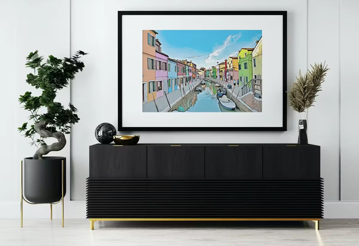 Italy Wall Art Case Colorate Burano, Venice Printable Wall Art. Instant Download Italy Poster. Colorful Painting Home Decor, Digital Art – Printable Wall Art