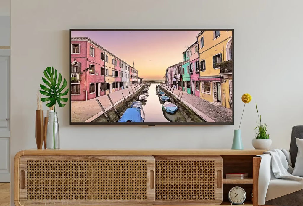 Italy Wall Art Sunset in Burano Frame TV Art. Italy Painting, City Landscape Frame TV Art. , Colorful Art for Frame TV – Frame TV Art Set