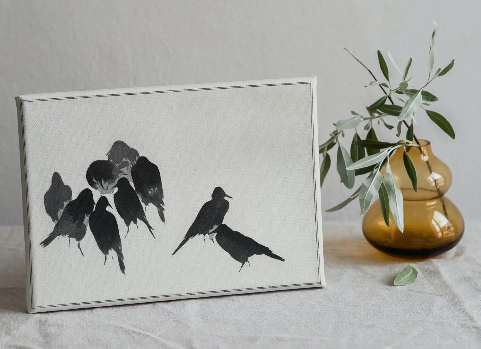 Second included artwork preview from Japanese Crows Illustration Vintage Japanese Wall Art Printable Poster. 19th Century Japanese Vintage Wall Art Crow Japanese Painting featuring various scenes.