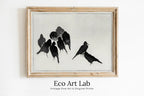 Framed view of Japanese Crows Illustration Vintage Japanese Wall Art Printable Poster. 19th Century Japanese Vintage Wall Art Crow Japanese Painting – printable wall art digital download.