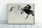Included artwork preview showing first selection of artworks from Japanese Painting Crows Perched on a Branch Vintage Wall Art Printable Poster. 19th Century Japanese Vintage Wall Art Crow Japanese Painting.