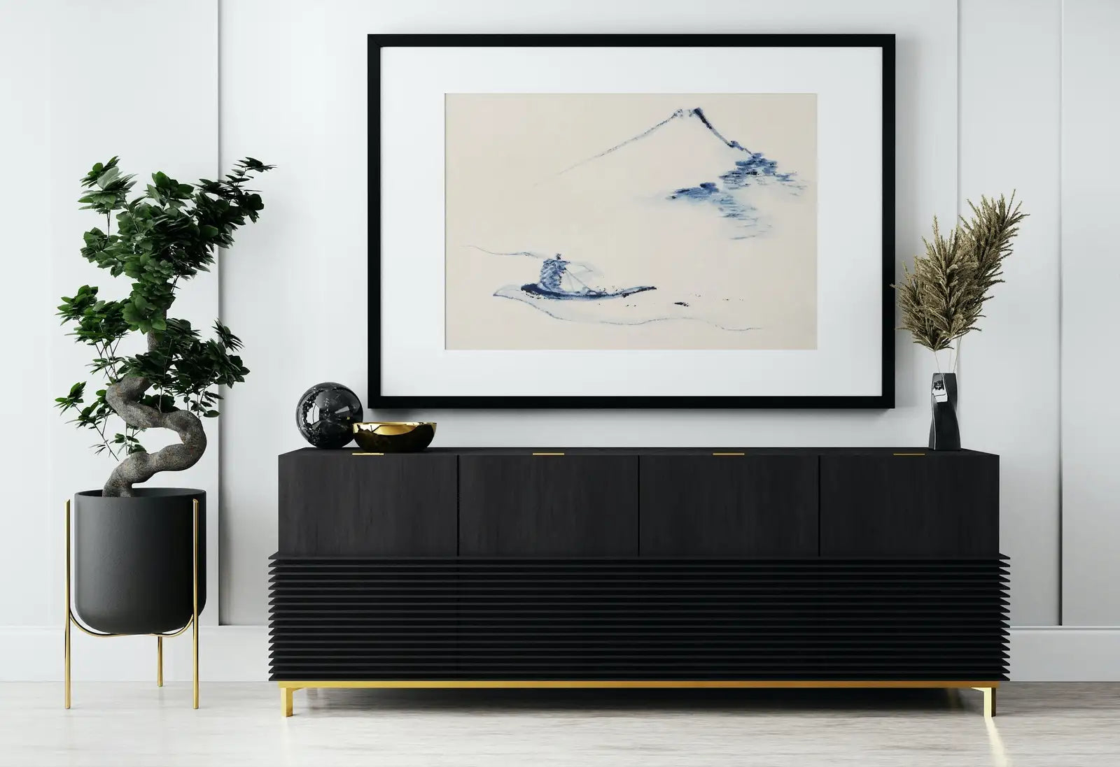 Included artwork preview showing first selection of artworks from Japanese Painting Mount Fuji Landscape Vintage Wall Art Printable Poster. 19th Century Japanese Vintage Art Print. Minimalist Japanese Decor.