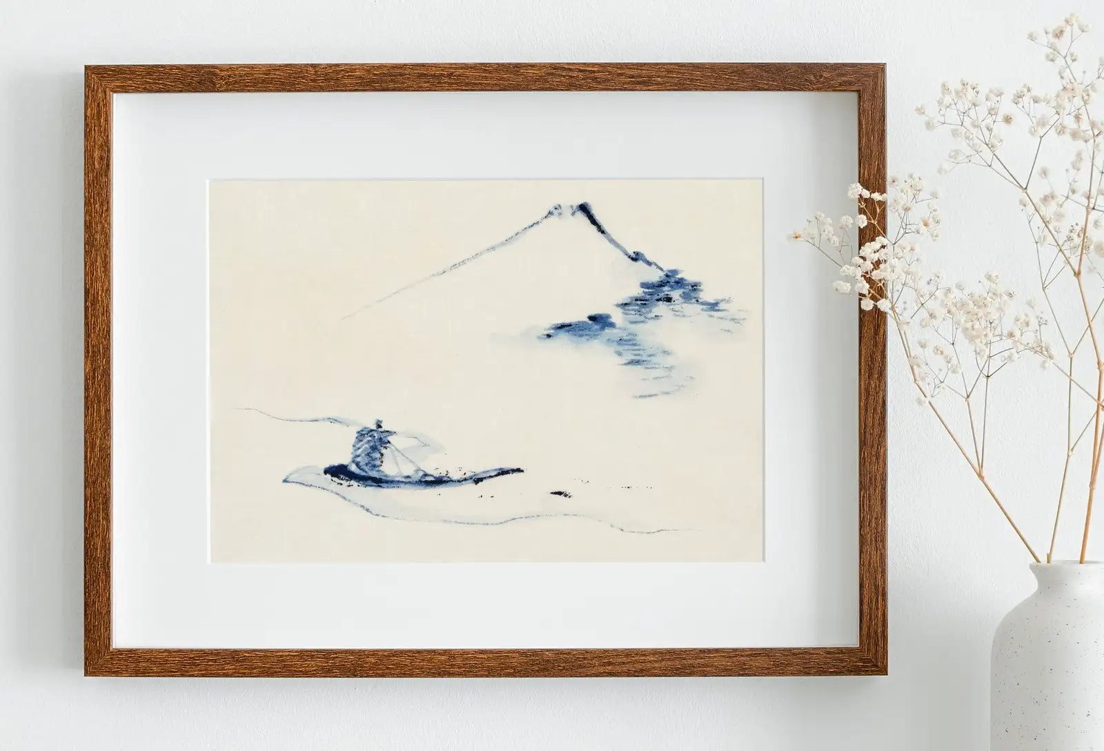 Detail view of artwork from Japanese Painting Mount Fuji Landscape Vintage Wall Art Printable Poster. 19th Century Japanese Vintage Art Print. Minimalist Japanese Decor. (variation 1)