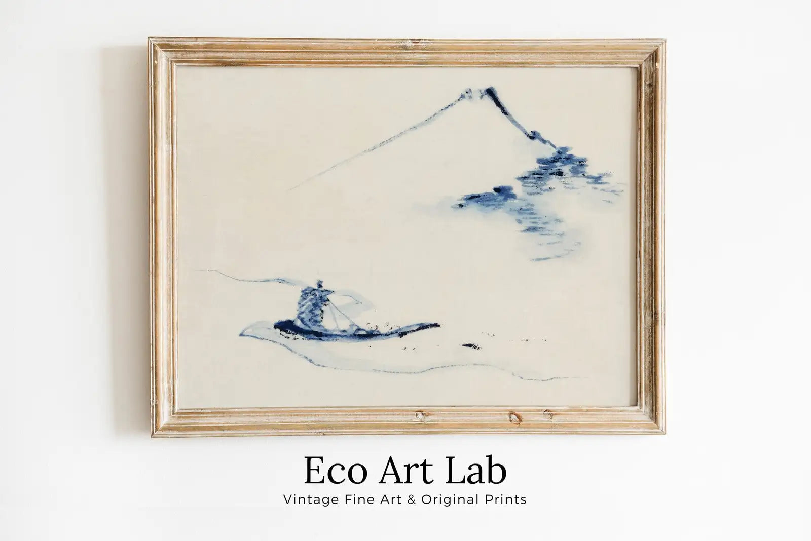 Framed view of Japanese Painting Mount Fuji Landscape Vintage Wall Art Printable Poster. 19th Century Japanese Vintage Art Print. Minimalist Japanese Decor – printable wall art digital download.