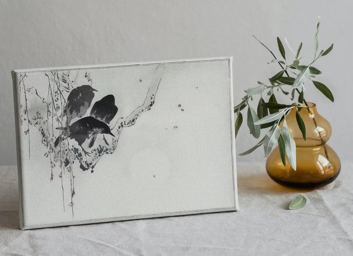 Japanese Painting Three Crows on a Branch Vintage Wall Art Printable Poster. 19th Century Japanese Vintage Wall Art Crow Japanese Painting – Printable Wall Art