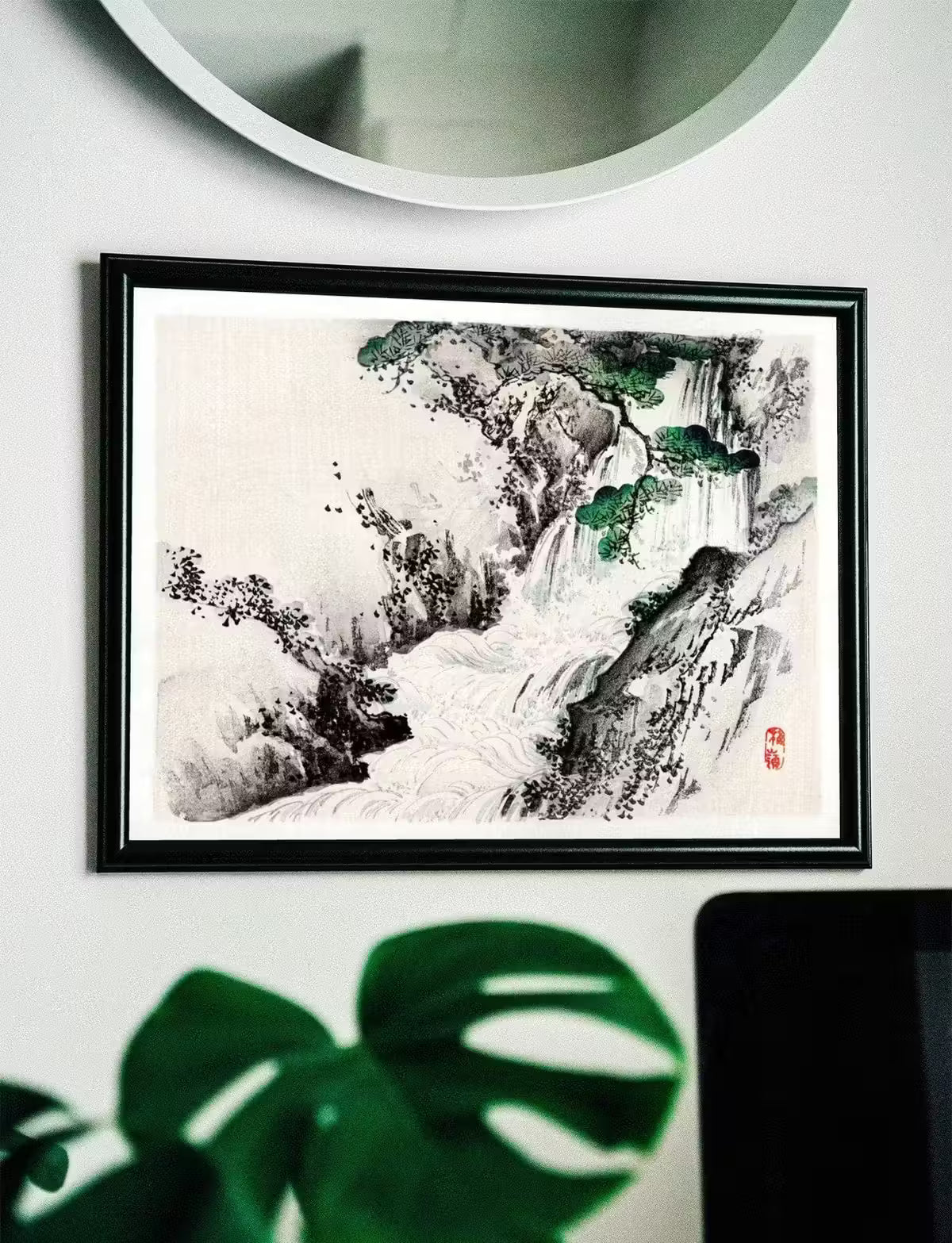 Japanese Painting Waterfall Landscape Vintage Wall Art Printable Poster. 19th Century Japanese Vintage Art Print. Minimalist Japanese Decor – Printable Wall Art